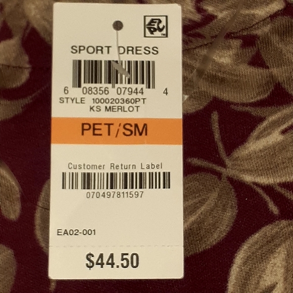KAREN SCOTT SPORT FLORAL WOMEN'S SIZE PS HALF SLEEVE BURGUNDY NWT - Picture 8 of 10